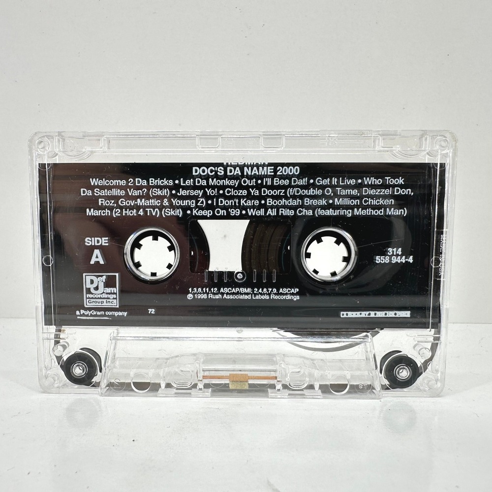 Redman Doc's Da Name 2000 Cassette Tape Def Jam 1998 Hip Hop Rap Vintage 90s